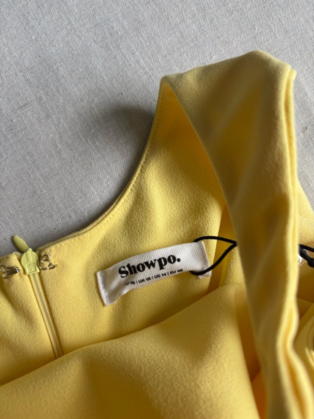 NWT Showpo Indi Maxi Dress Butter Yellow Boat Neck Bodycon Size 14 - Picture 3 of 9